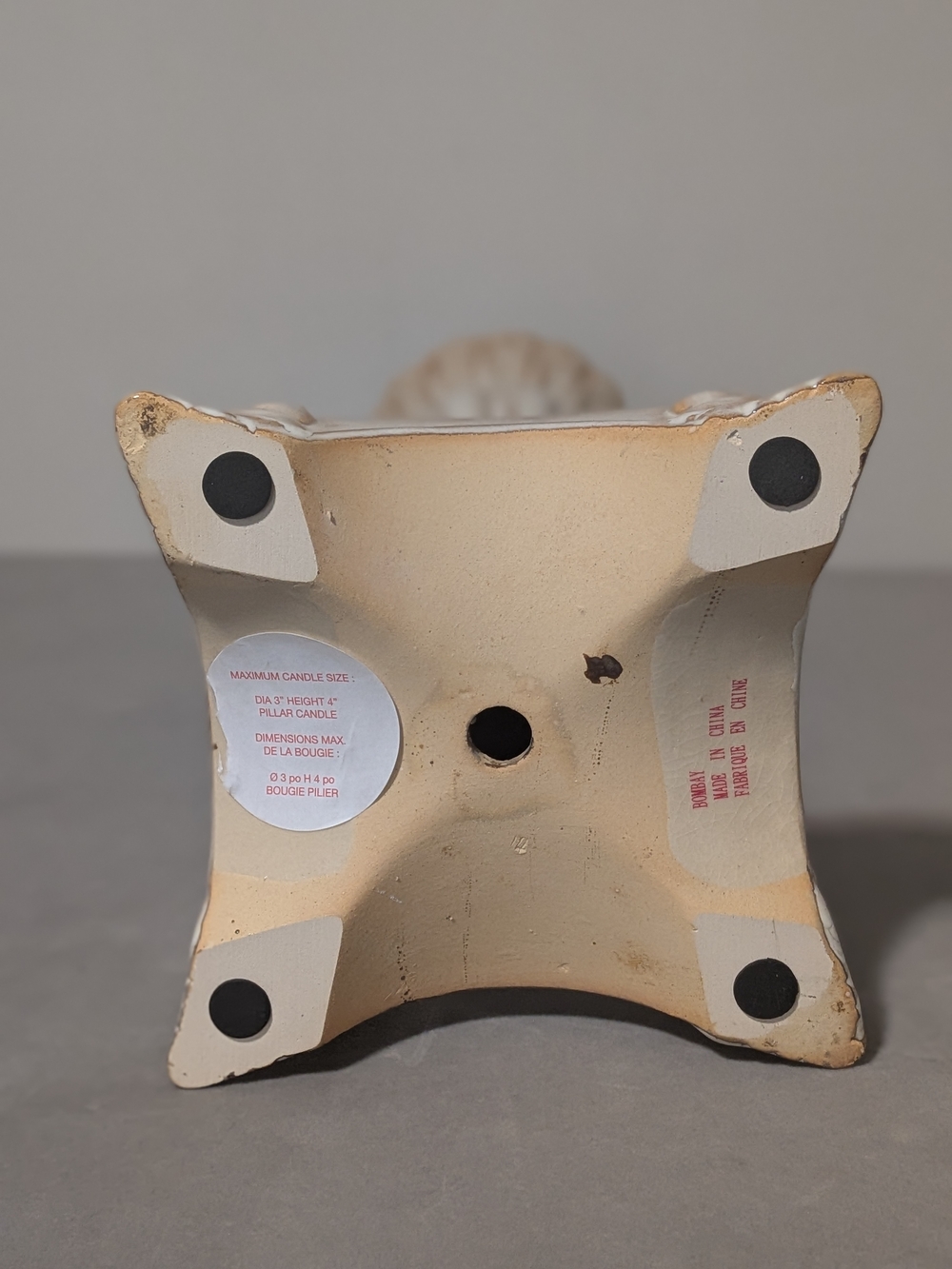 17" Tall Elegant Ceramic Candle Holder Beautiful Detail Bombay Candle Not Incl - Picture 6 of 11